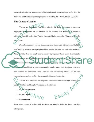 Cyber Space Law: Viacom versus YouTube Case