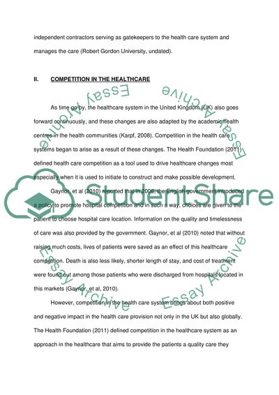 Is Competition in Health Care a Good Thing