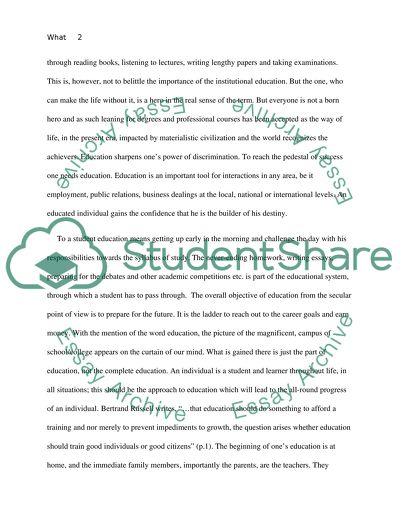 What An Education Means To Me