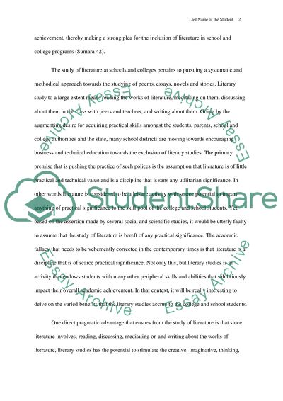 English Literature as a Central Component of High School Education and Why Should It Be Saved