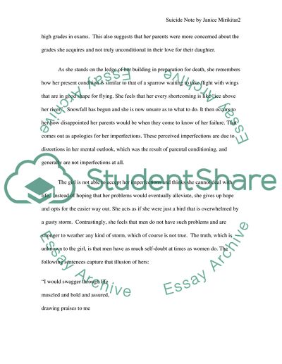 Suicide Note by Janice Mirikitani