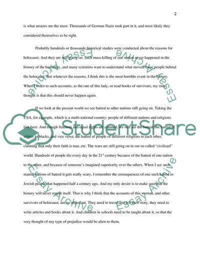 Holocost audio reflection