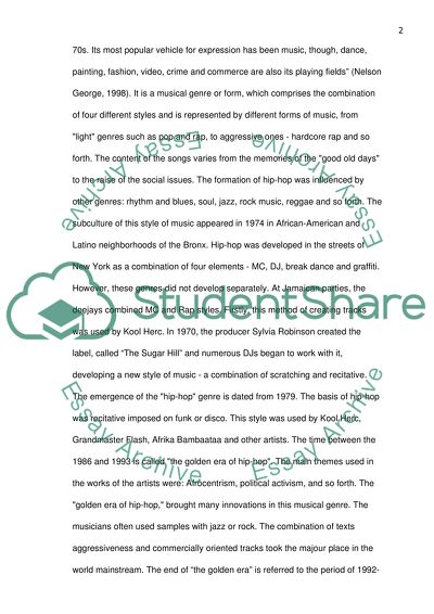 Hip-Hop as a Product of Post Civil Rights Era America