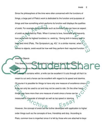 The Socratic and Platonic Conception of Arete