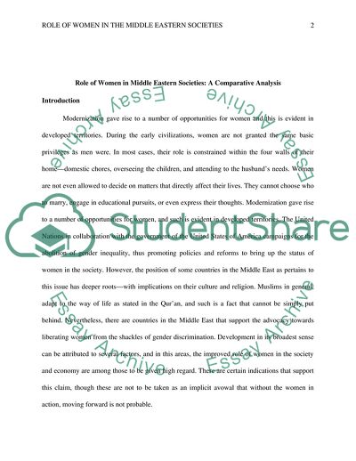 Role of Women in Middle Eastern Societies