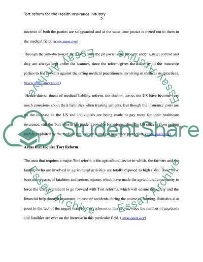 Tort reform for the health insurance industry