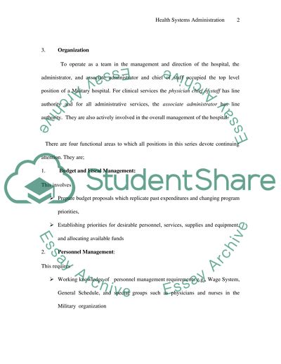 Health Systems Administration