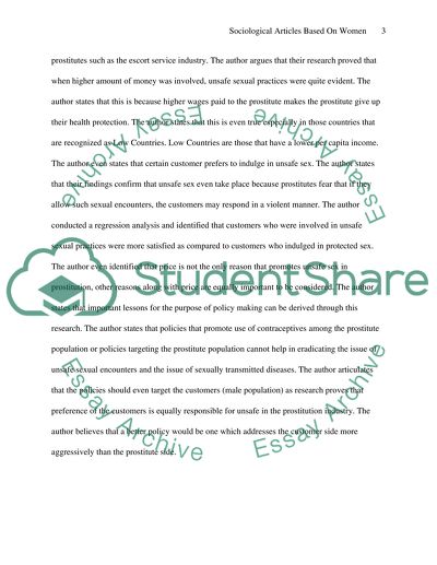 SOCIOLOGICAL ARTICLES BASED ON WOMEN