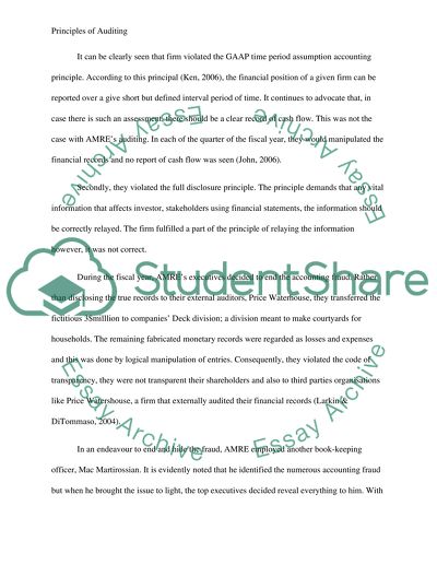 Principles of Auditing - AMRE Inc