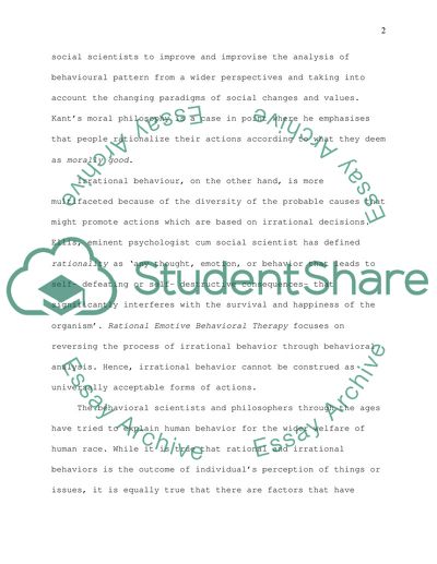 Rationality Vs Irrationality in Human Nature and Holism, Reductionism and Four Theories