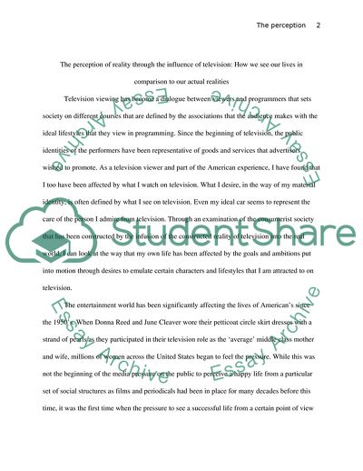 The Perception of Reality through the Influence of Television