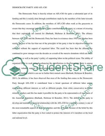 Democratic Party and the Interest Group AFL-CIO