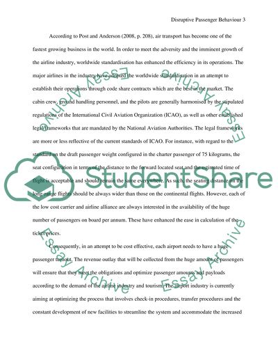 Disruptive Passenger Behaviour and Air Rage