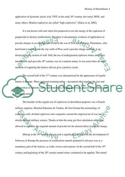History of Military Demolitions