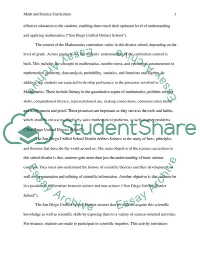 Math and Science Curriculum