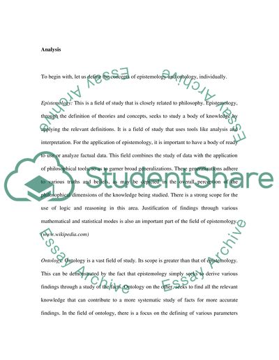 Epistemology versus Ontology in Research Design