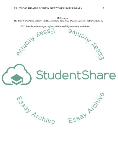 Billy Rose Theatre Division in the New York Public Library-Creative writing