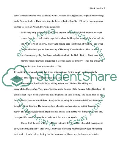 One Day in Jozefow by Christopher Browning