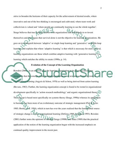 The learning organization can never be achieved in reality