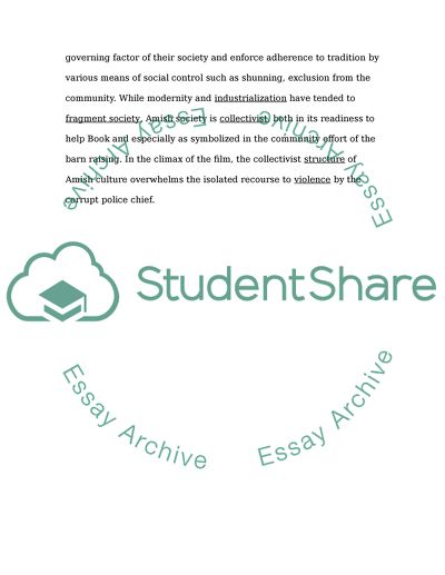 Review of Peter Weirs film Witness