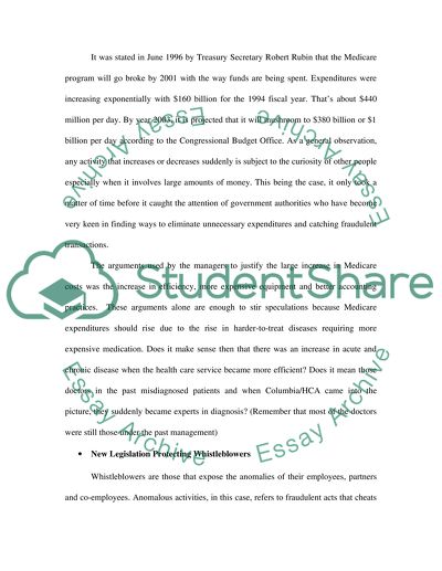 Columbia HCA Fraud Case