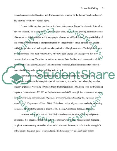 Femail Trafficking Who Are Trafficked for Sexual Exploitation