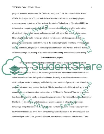 Integrating Technology Lesson Plan