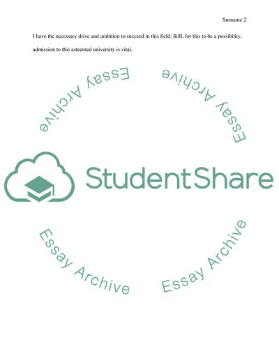 Personal Statement - For Texas A&M admission