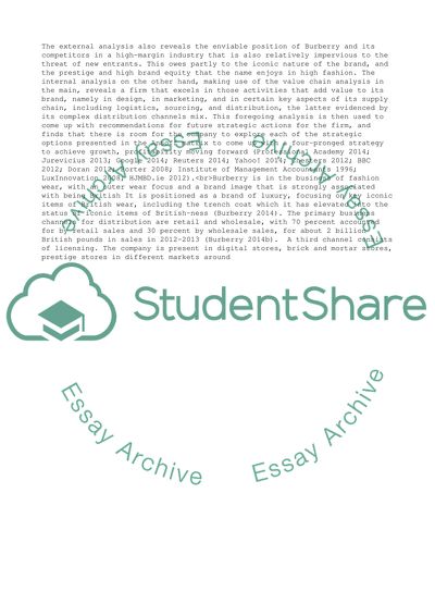 Report based on strategic review of an organization Burberry