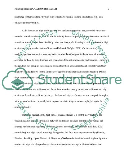 Low Family Income and Underperformance in High School Students