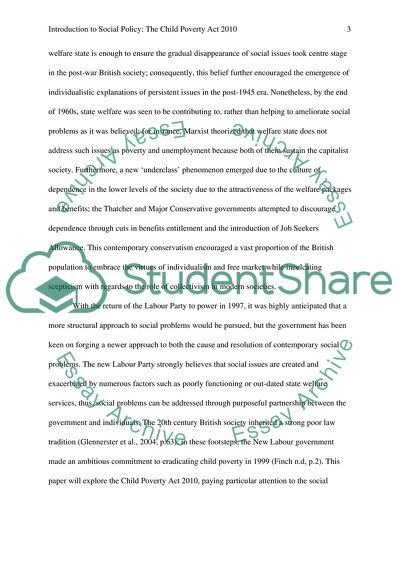 Social Policy in The Child Poverty Act 2010