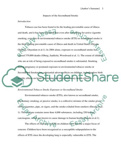 Impacts of the Secondhand Smoke