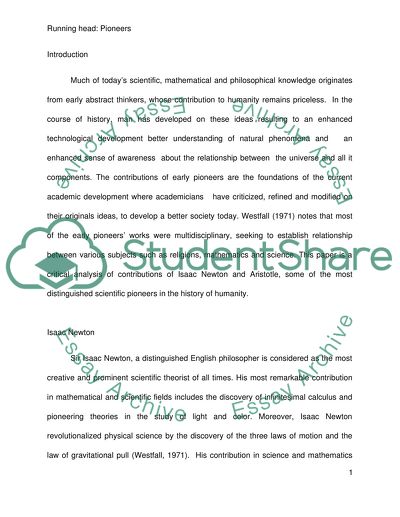 Scientific Pioneers, Contribution of Newton and Aristotle