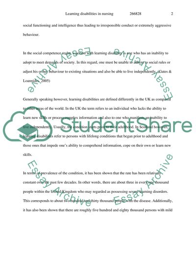 Learning Disabilities in Nursing