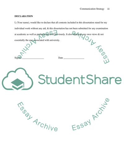 An Effective Communication Strategy