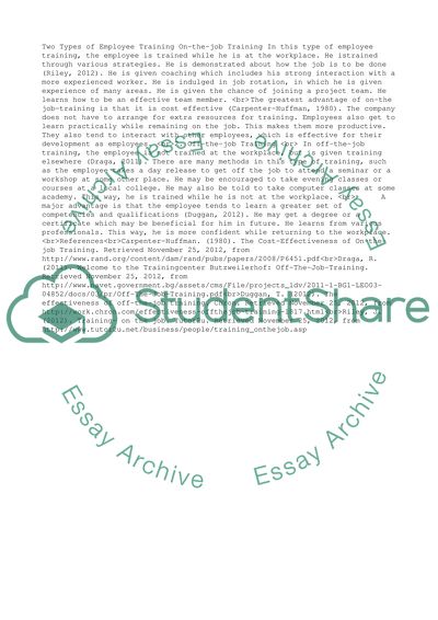 Two Types of Employee Training