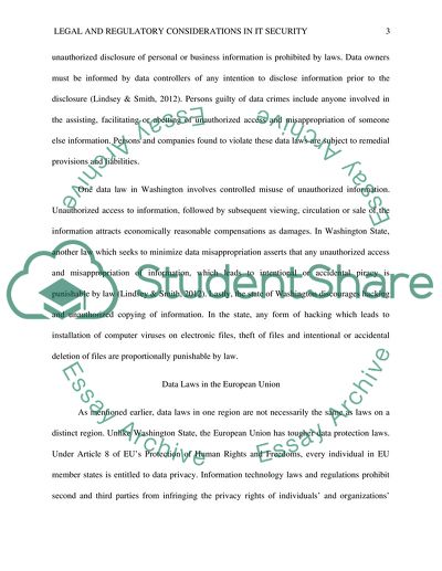 Legal and Regulatory Considerations in IT Security