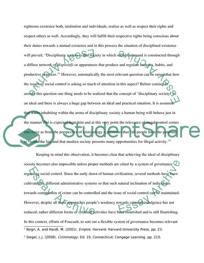 Foucaults Disciplinary Society and Todays Social Control