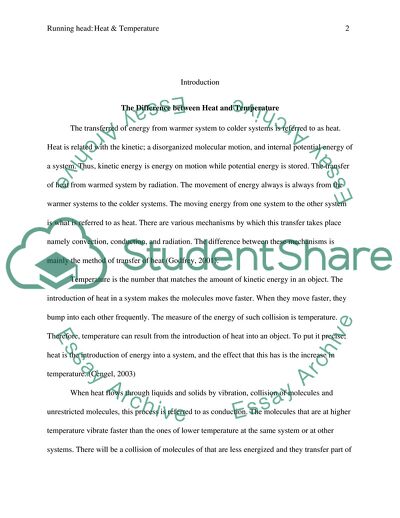 Relationship Between Heat and Temperature