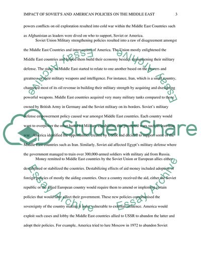 Impact of Soviet and American Policies on the Middle East