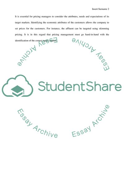 Identifying a Pricing Objective