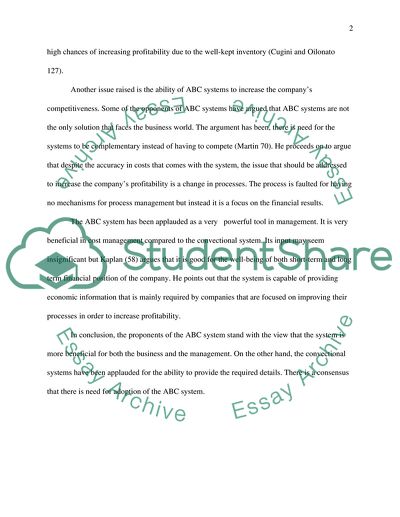 Conventional Cost Allocation Systems versus Activity Based Cost Systems