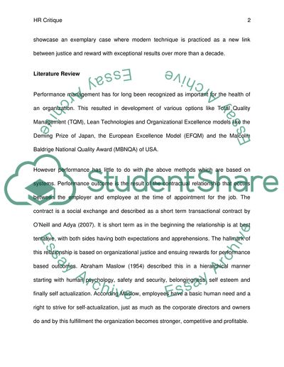 The Links Between Organizational Justice and Reward Strategy Within An Organization