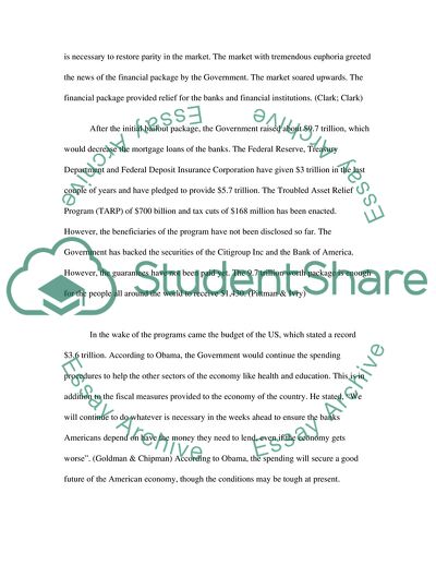 Analysis of Economic Bailout