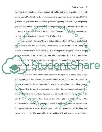 Objective view of world