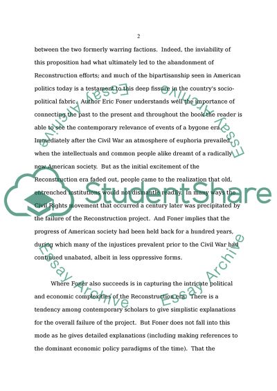 Book Review - A Short History of Reconstruction - By Eric Foner