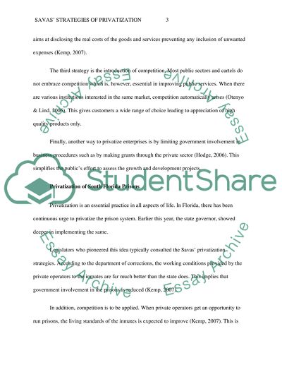 Identify Savas Four strategies of privatization