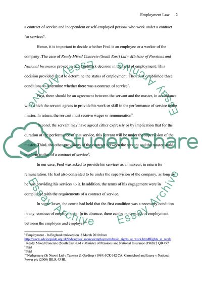 Analysis of Employement Law Cases