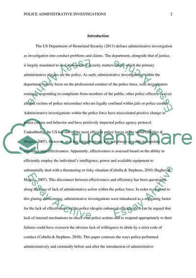 Police Administrative Investigations