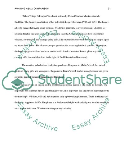 Comparing Essay between( malala by malala and When things fall apart by chodrun